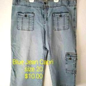 Womens Blue Jean Capri Size 20
